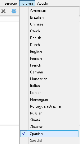 Seleccionar español en Handy Backup