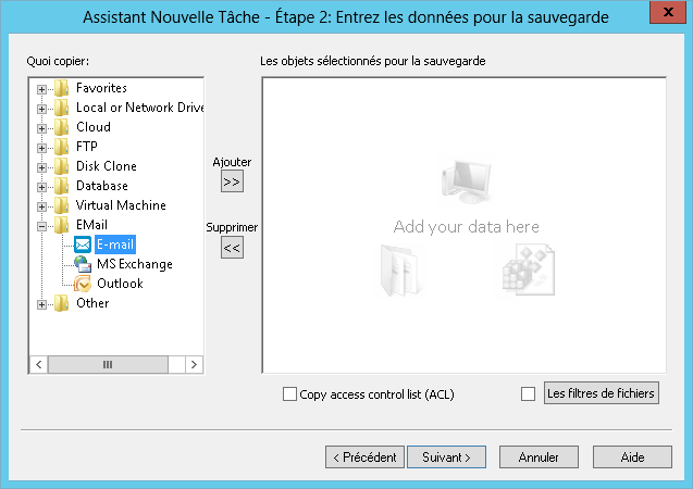 Choisissez le plug-in "Email"