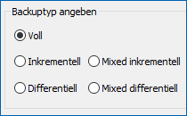 Erweiterte Backup-Optionen
