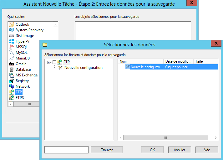 Sauvegarde sur FTP avec Handy Backup