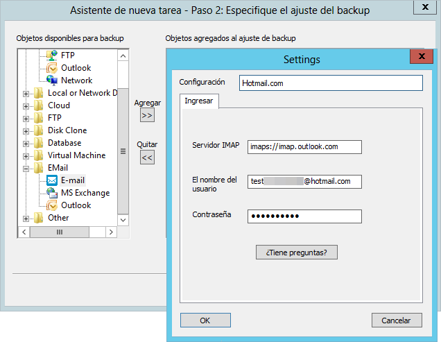 Configuración de la Conexión IMAP de Hotmail Configuración de la Conexión IMAP de Hotmail