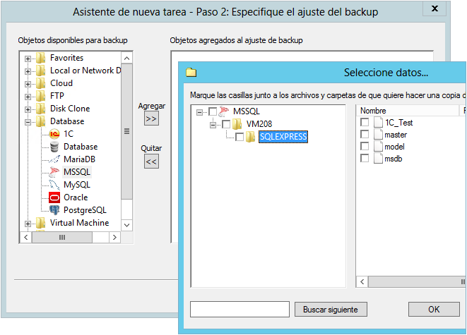 Handy Backup funciona directamente con MS SQL Handy Backup funciona directamente con MS SQL