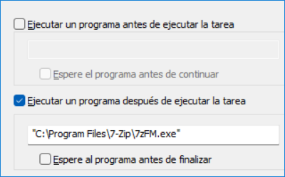 Ejecución de acciones previas y posteriores