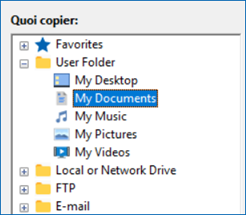Données à sauvegarder