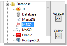 Selección de backup MS SQL Selección de backup MS SQL en Handy Backup