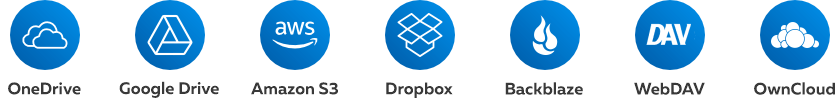 Unterstützte Cloud-Speicheroptionen 1