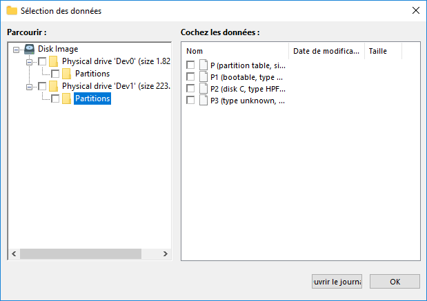 Dossier disque physique
