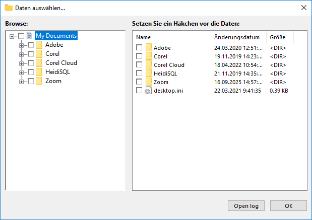 Lokale Datensicherungsaufgabe in Handy Backup einrichten