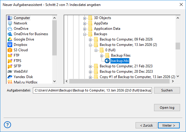 Automatische Wiederherstellung zur Backup-Verifizierung