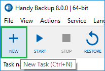 Haga clic en el botón Nueva tarea en la barra de herramientas Haga clic en el botón Nueva tarea en la barra de herramientas