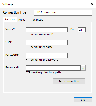 Configuración del plugin FTP