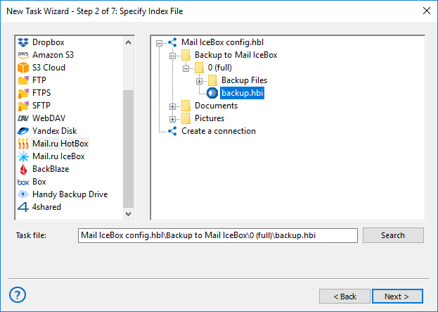 Restaurar datos desde Mail.ru Icebox