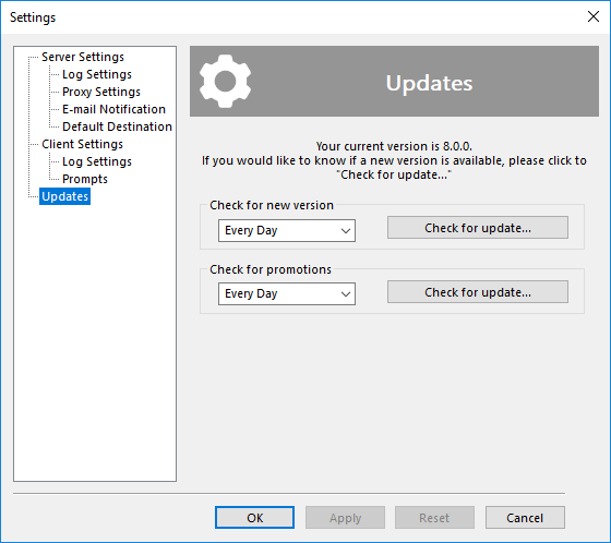 Configuración de Actualizaciones