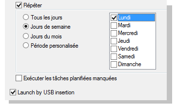 Sauvegarde automatique d’après l’horaire