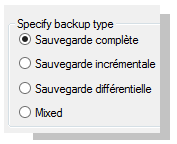 Sauvegarde complète, incrémentielle, différentielle ou mixed