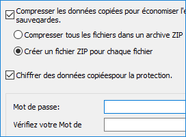 Sauvegarde avec compression ZIP